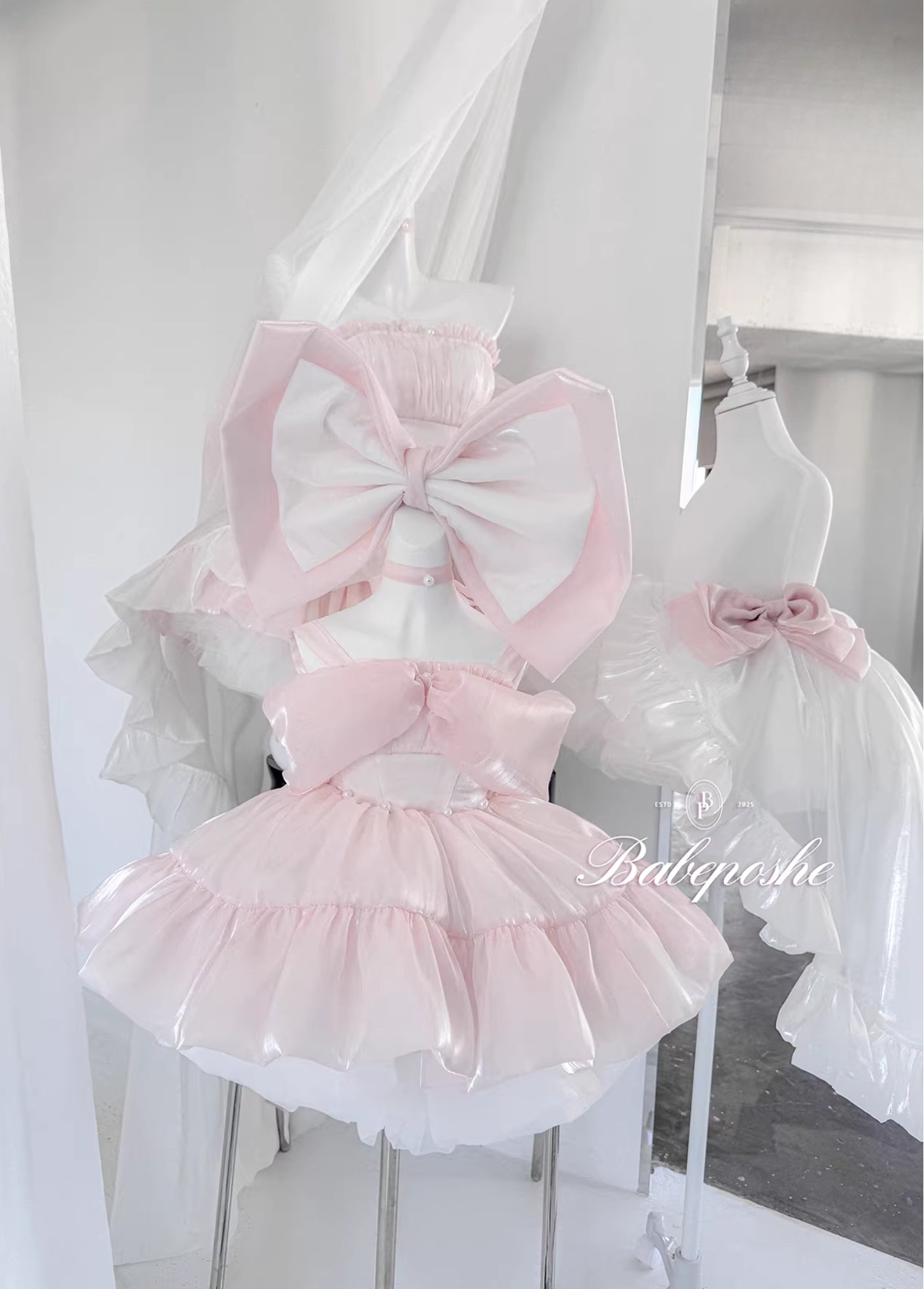 strapless open back dress Poshebabe Princess of the Heart Dress Pink