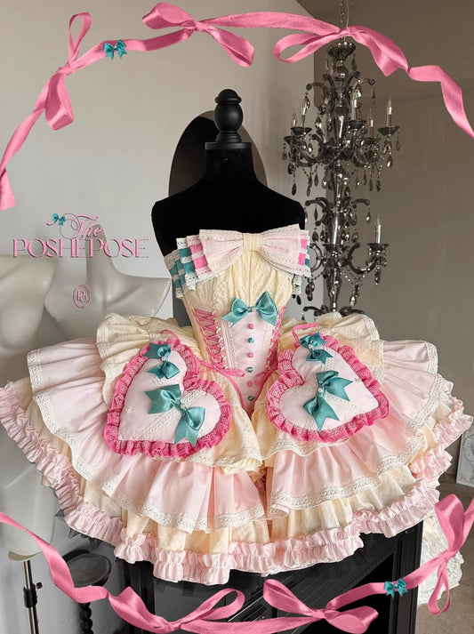 Cotton Candy Hearts Dress - PoshePose Global