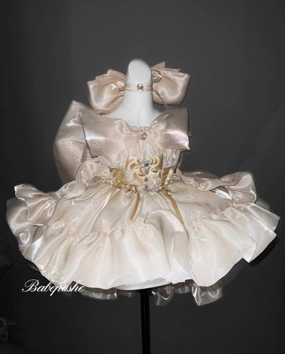 PosheBabe Proxima Gold Coronation Princess Dress - PoshePose Global