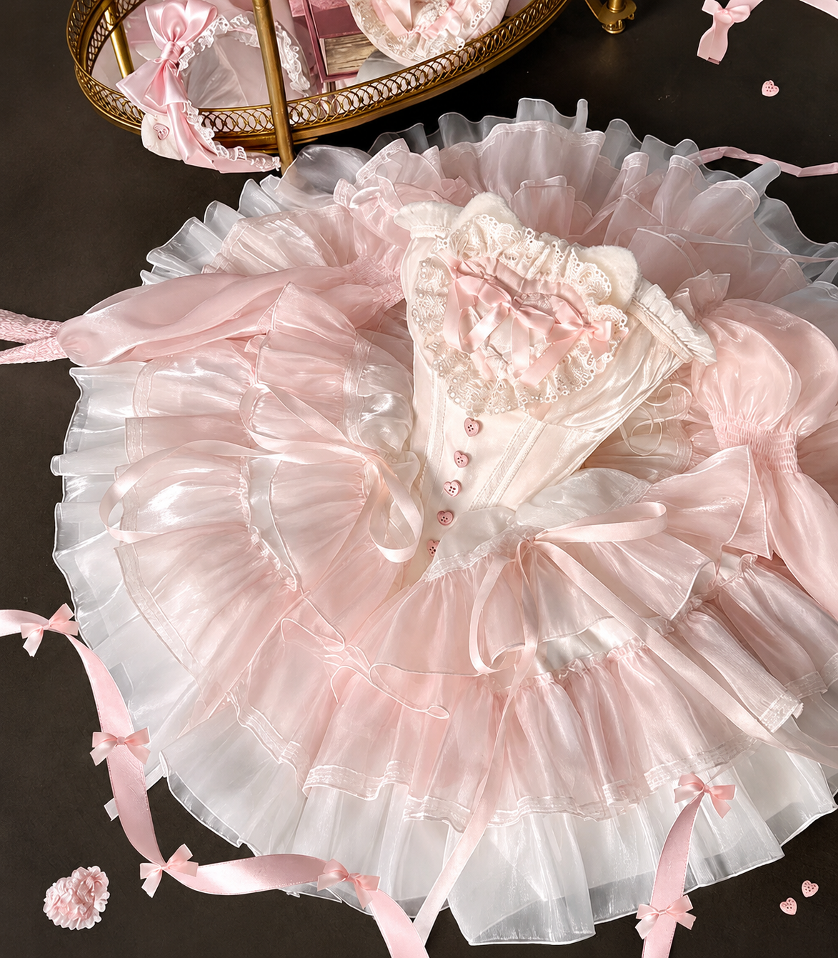 Rosé Cat Princess Dress