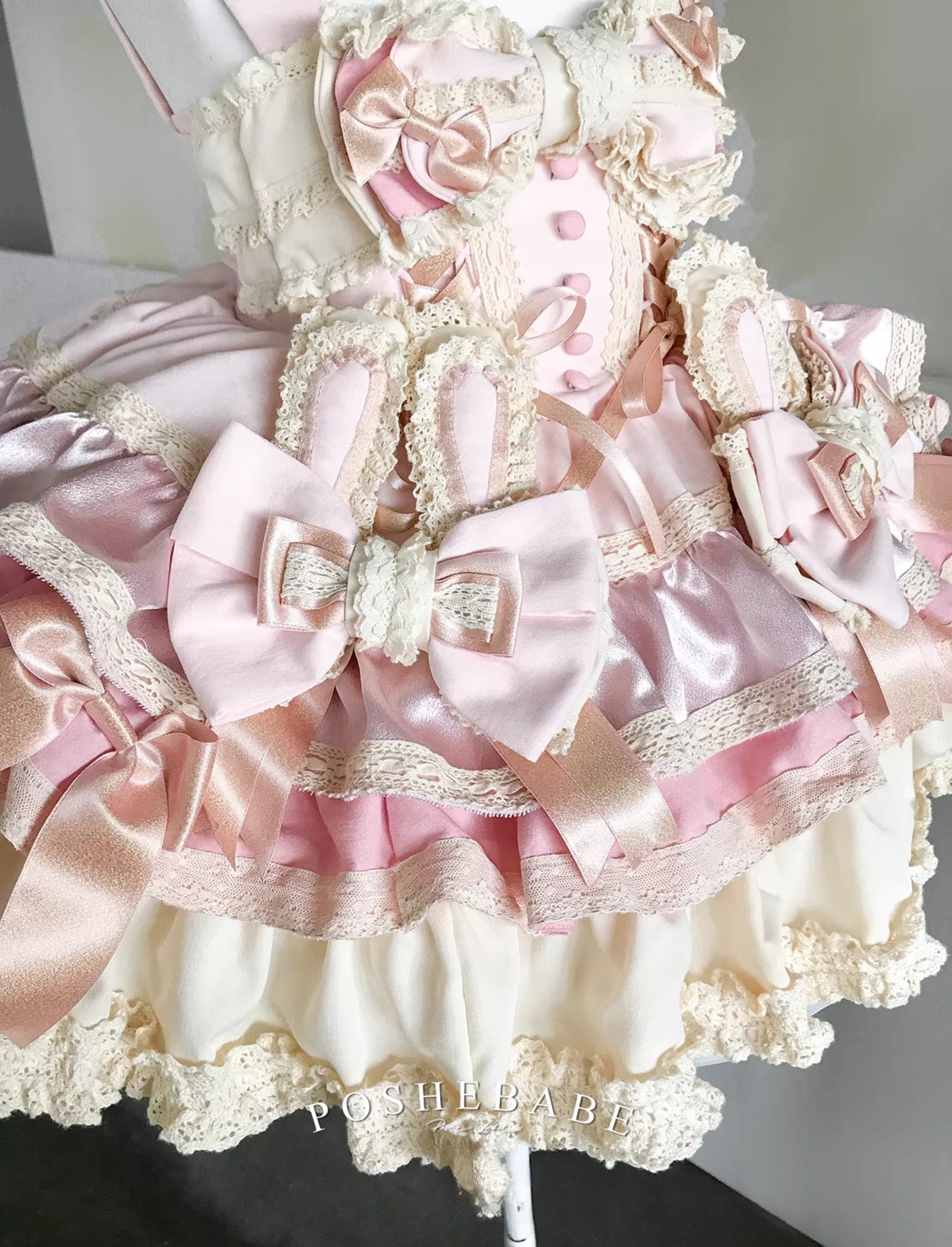 Poshebabe Soufflé Milk Bunny Candy Dress