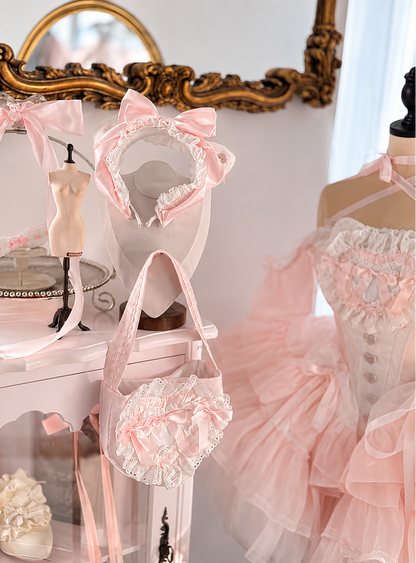 cute kawaii pink bag and headband 