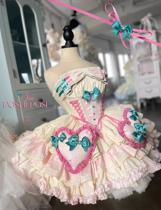 Cotton Candy Hearts Dress - PoshePose Global