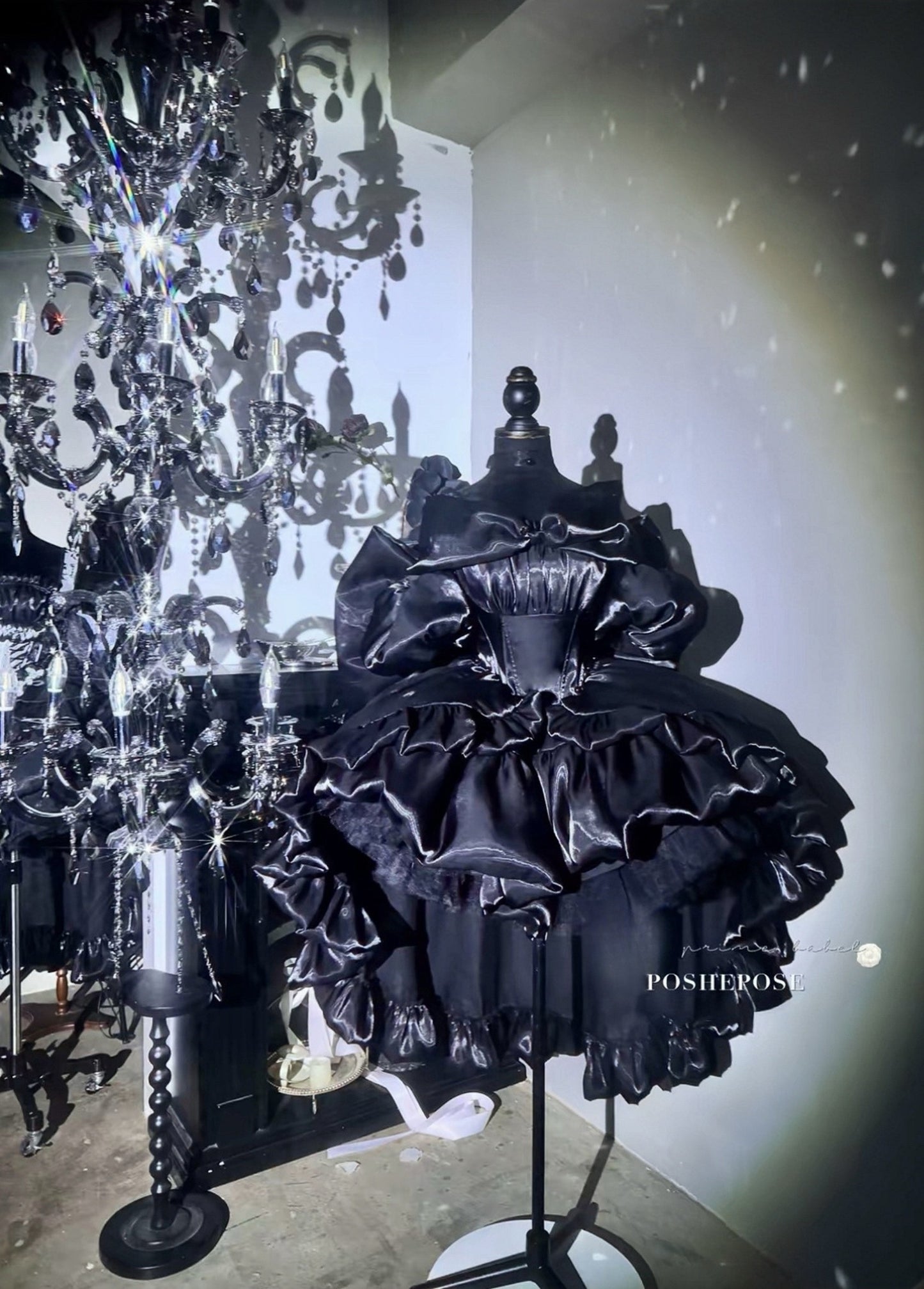 The Beautiful Obsidian Princess Dress by Posheposeglobal features dreamy black layers and cute princess details.