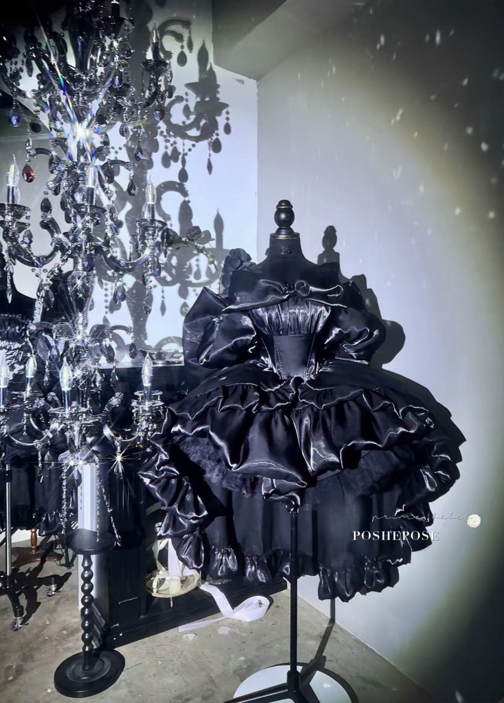 The Beautiful Obsidian Princess Dress by Posheposeglobal features dreamy black layers and cute princess details.
