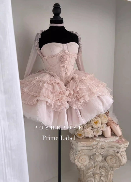 Twin Spirits Corset Powder Pink & Pure White - PoshePose Global