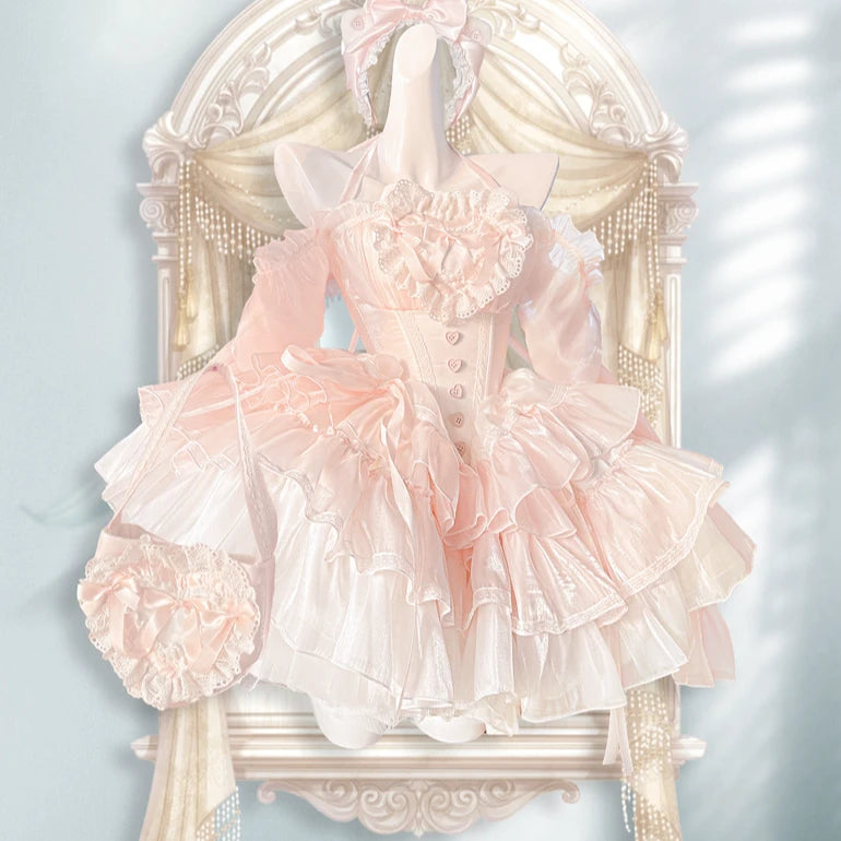 pink dress coquette kawaii