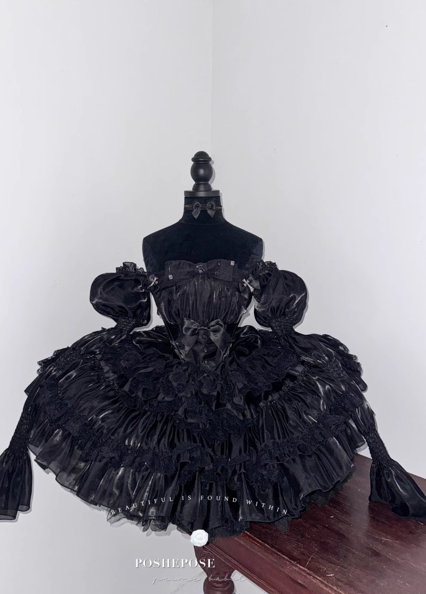 【黒星】POSHEPOSE ロリータドレス POSHEPOSE Black Fox Gothic Fairy Spirit Dress