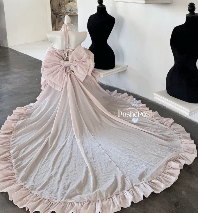 Voluminous Tiered Ruffle Skirt Silhouette on Fantasy Gown - PoshePose Global