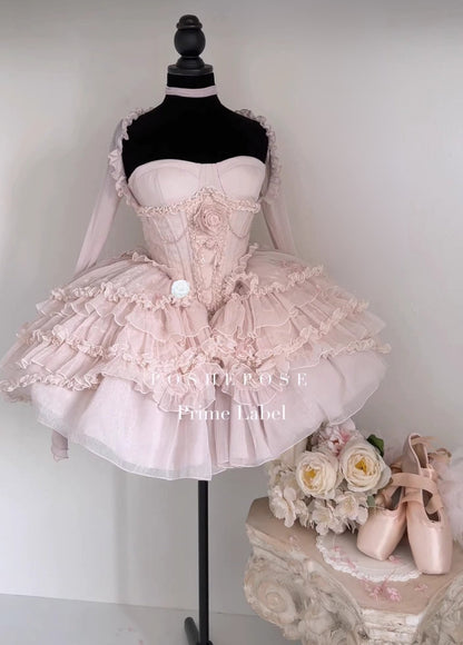 Twin Spirits Corset Powder Pink & Pure White - PoshePose Global