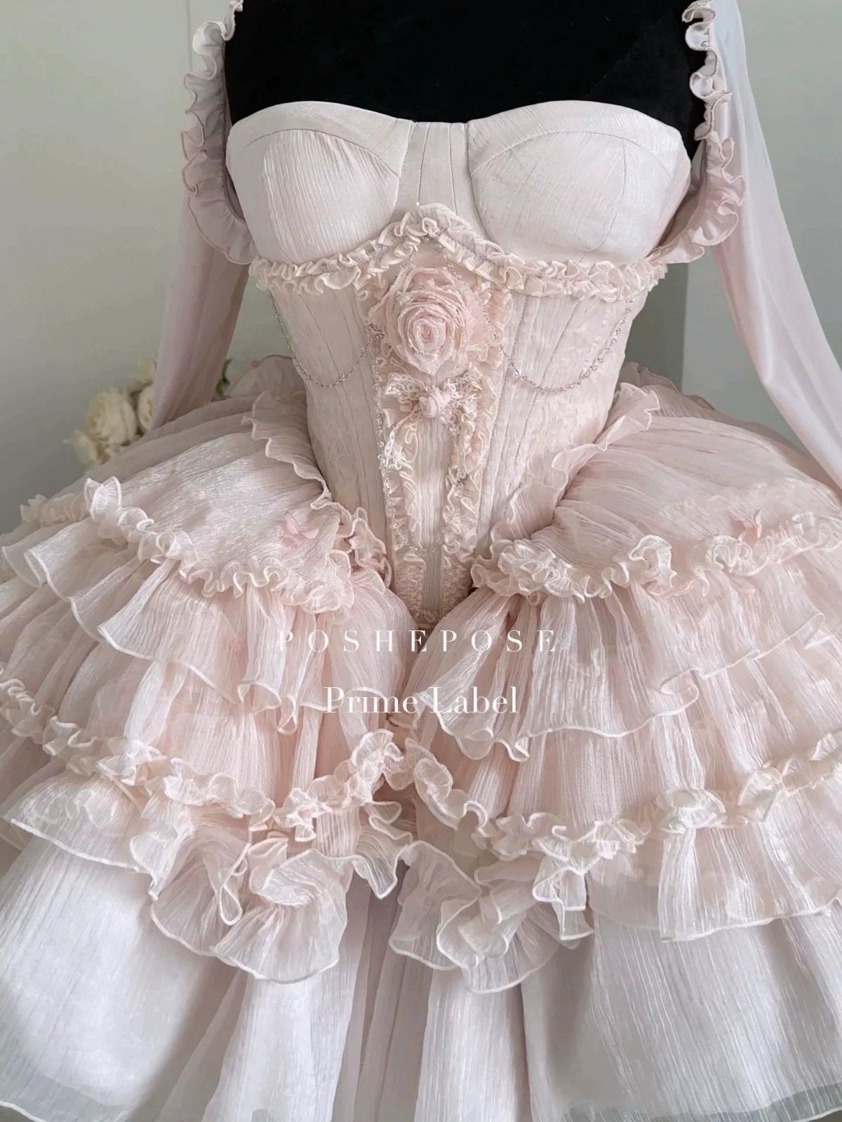 Twin Spirits Corset Powder Pink & Pure White - PoshePose Global