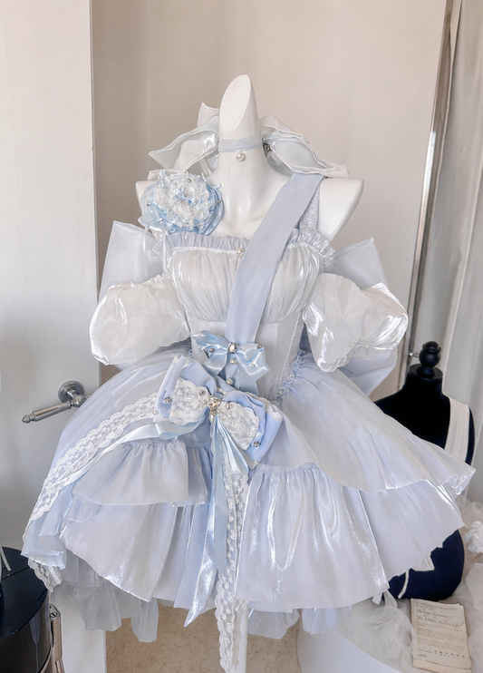 Blue Princess of the Heart dress featuring an elegant ball gown silhouette, layered skirt, and romantic princess-inspired design.