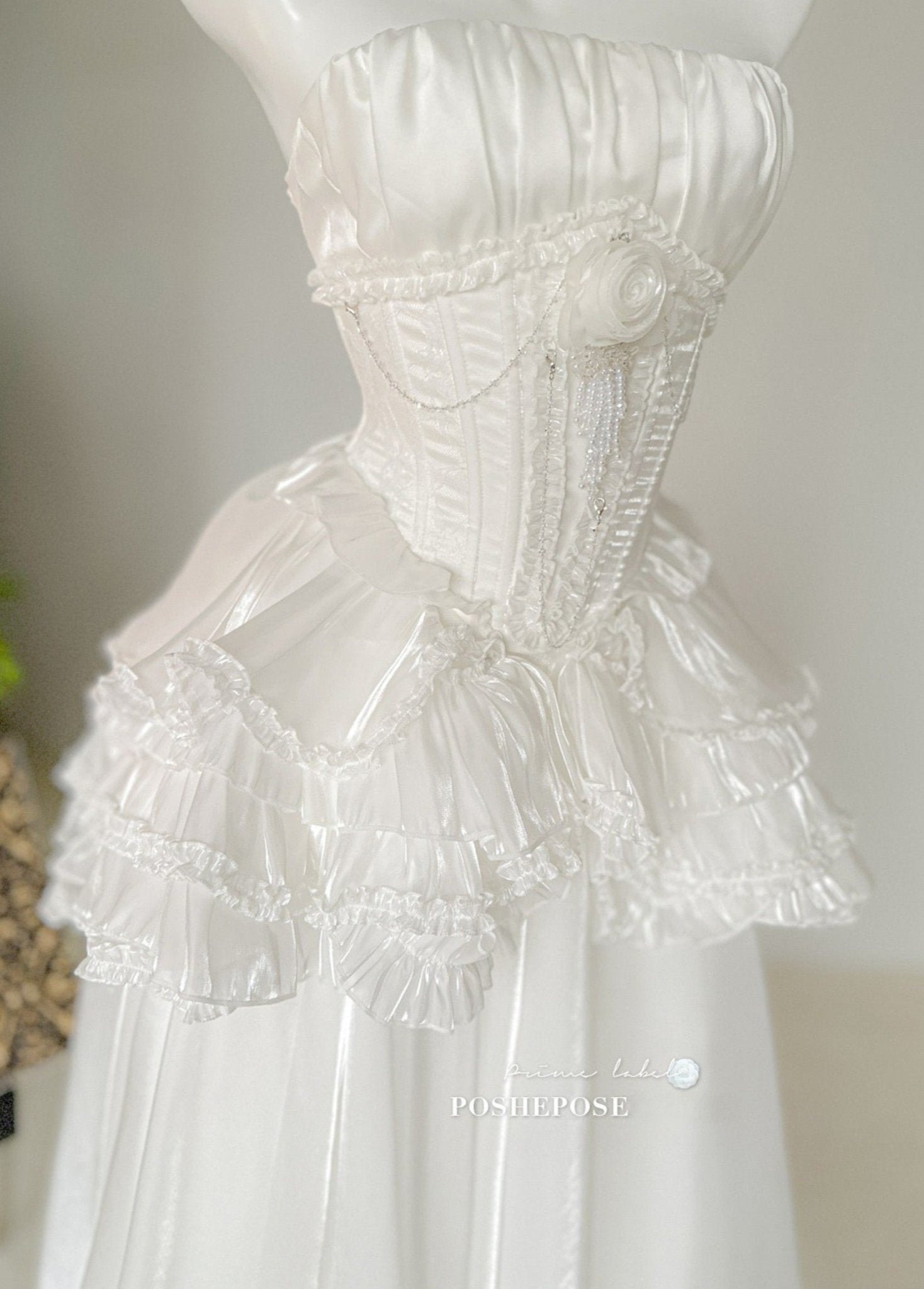 Twin Spirits Corset Powder Pink & Pure White - PoshePose Global