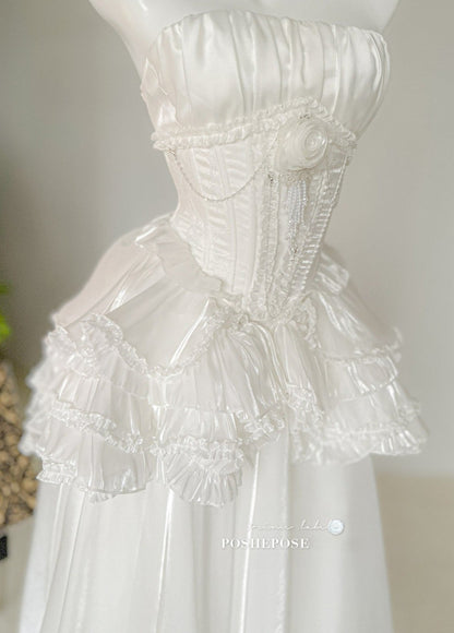 Twin Spirits Corset Powder Pink & Pure White - PoshePose Global