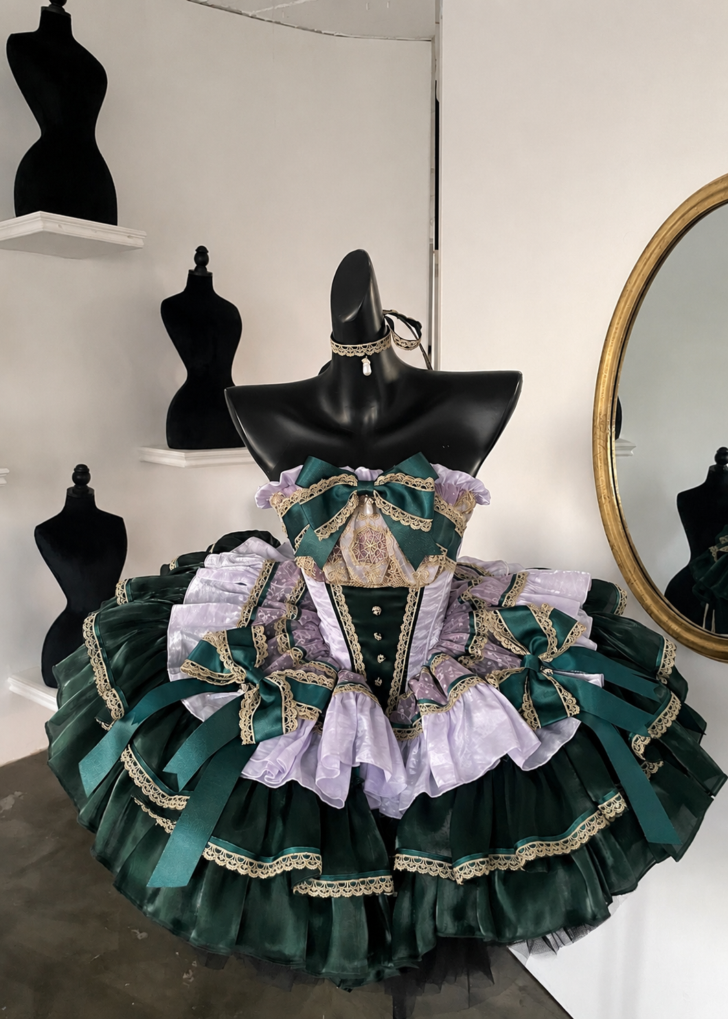 Retro Palace Lolita Dress with Vintage Victorian Rococo Princess Style Details - PoshePose Global