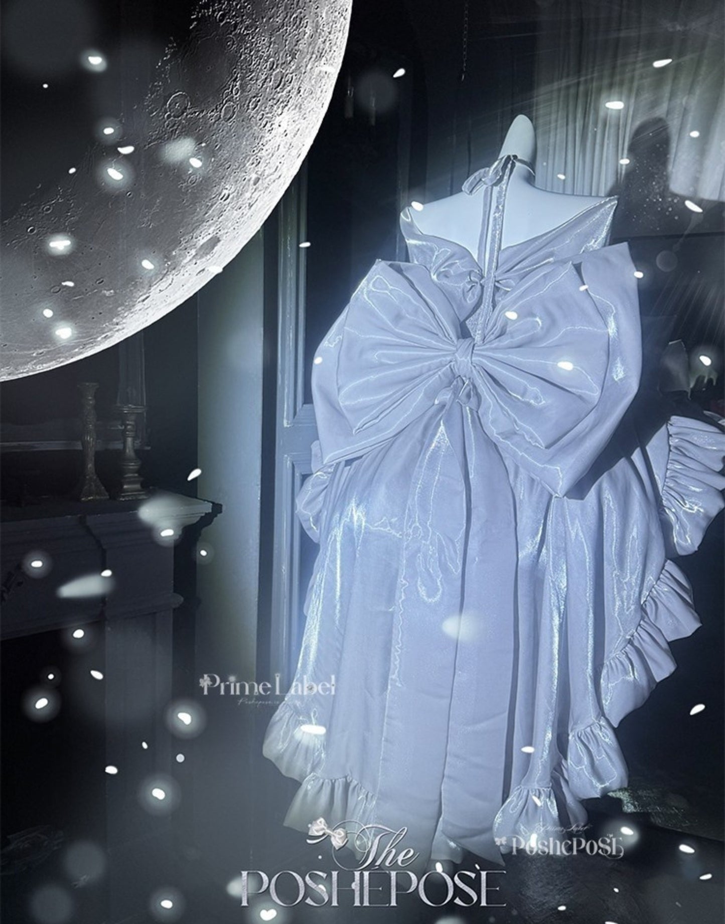 Luxury silver dresses with coquette ruffles and elegant silhouette