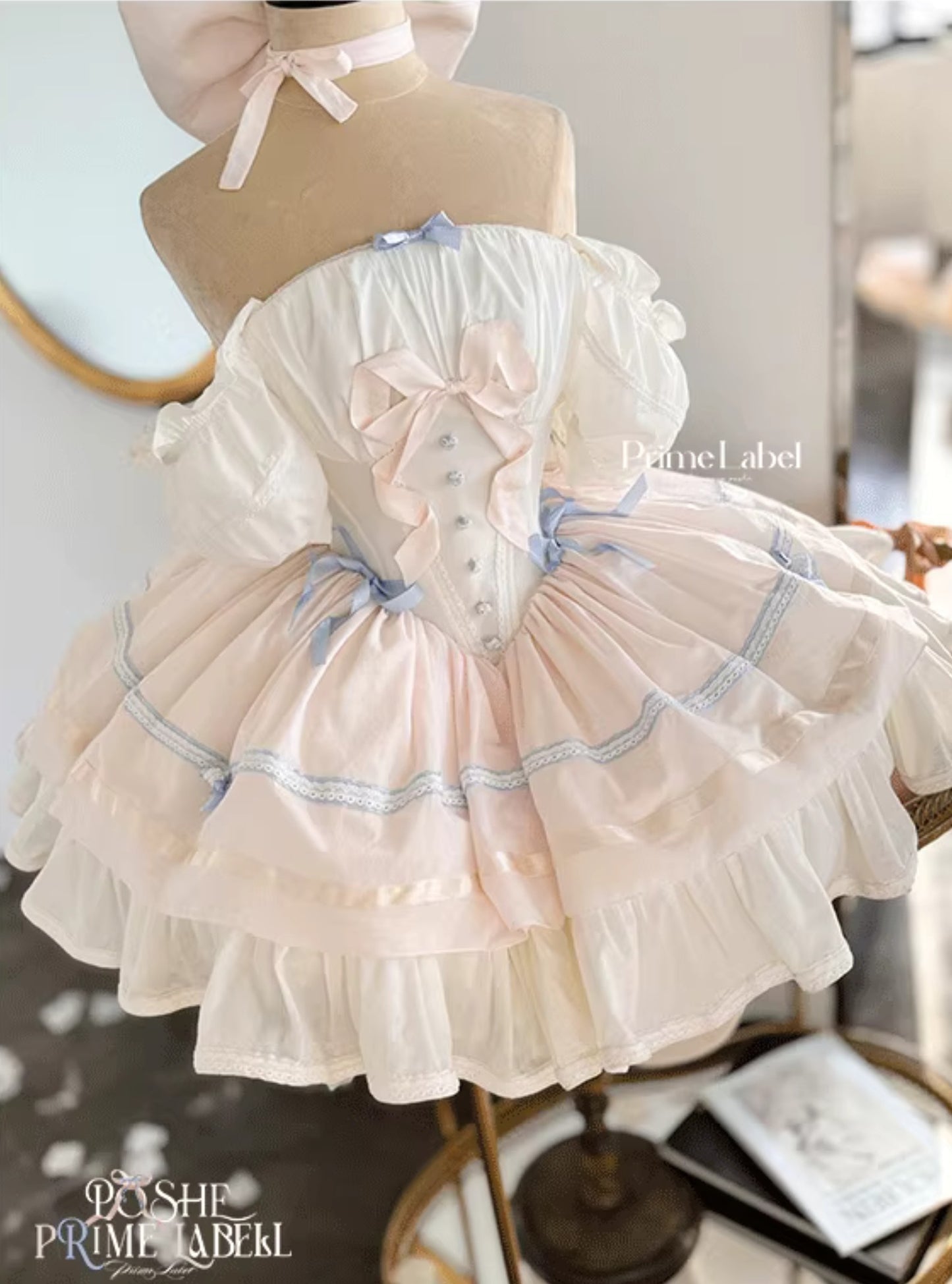 Antique Cotton Blue Dress - PoshePose Global