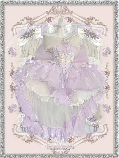 Celestial Moon - White & Star - Purple Couture Dress - PoshePose Global
