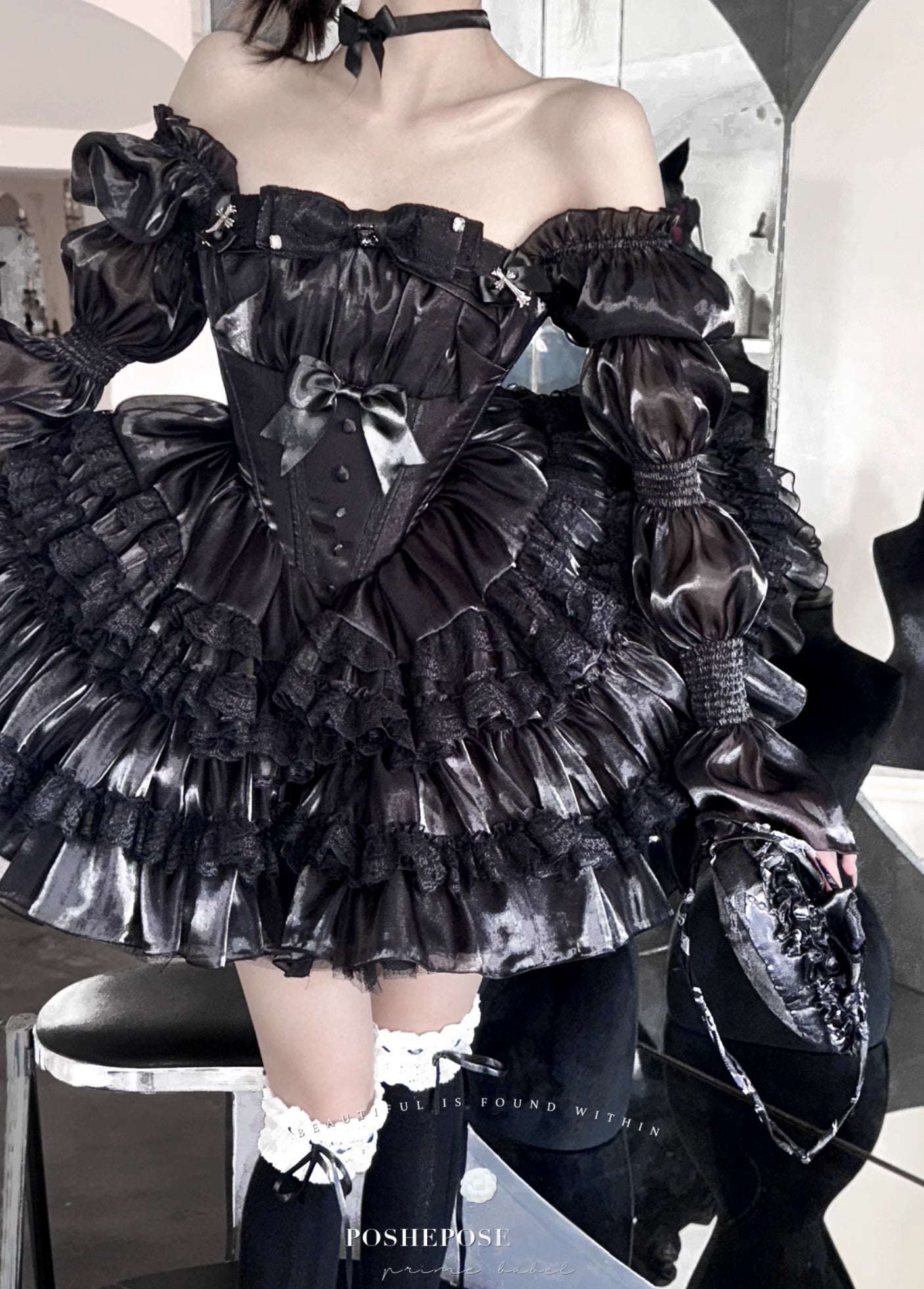 Black Fox Gothic Fairy Spirit Dress - PoshePose Global