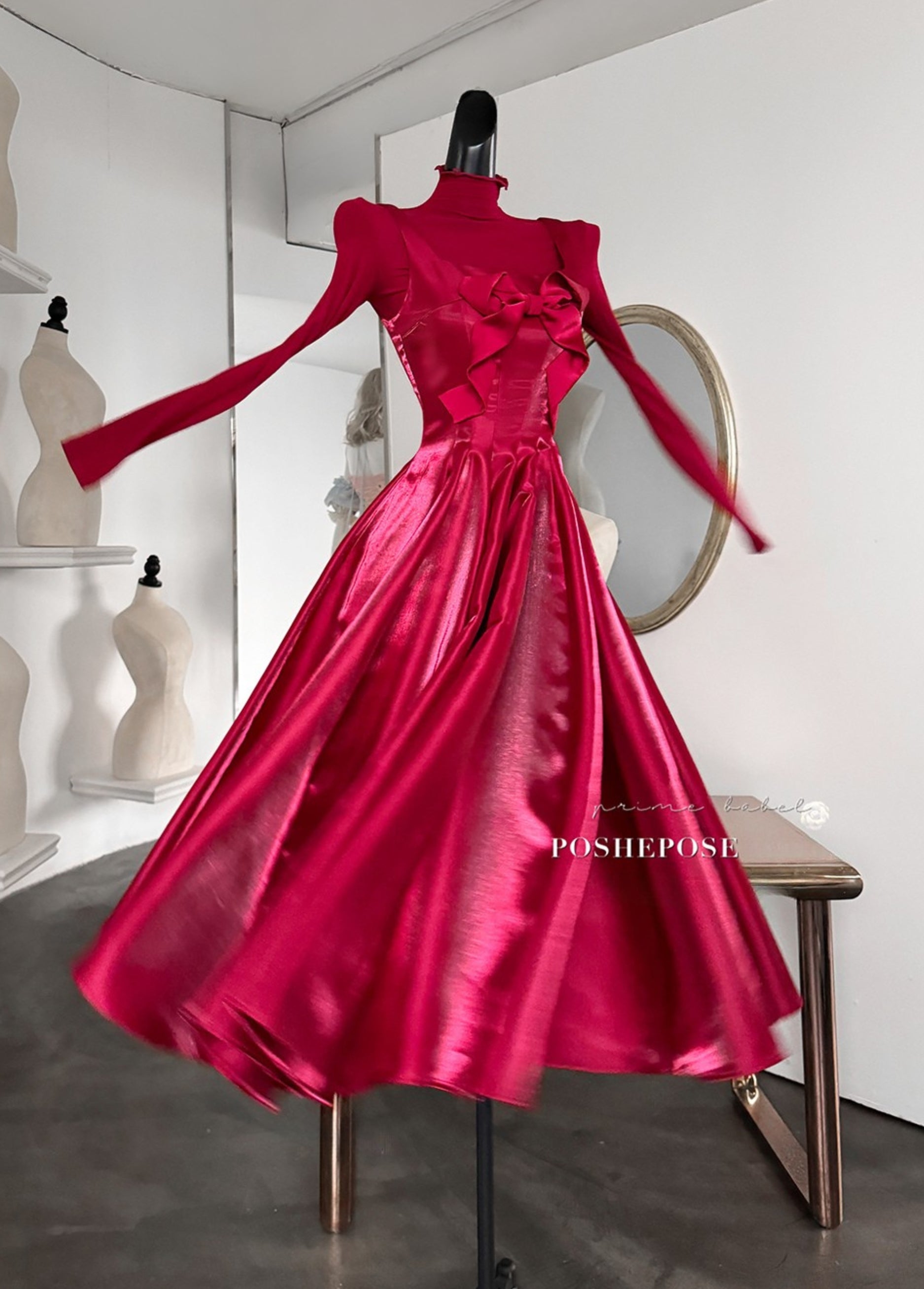 Red luxury fashion gown designed for special occasions