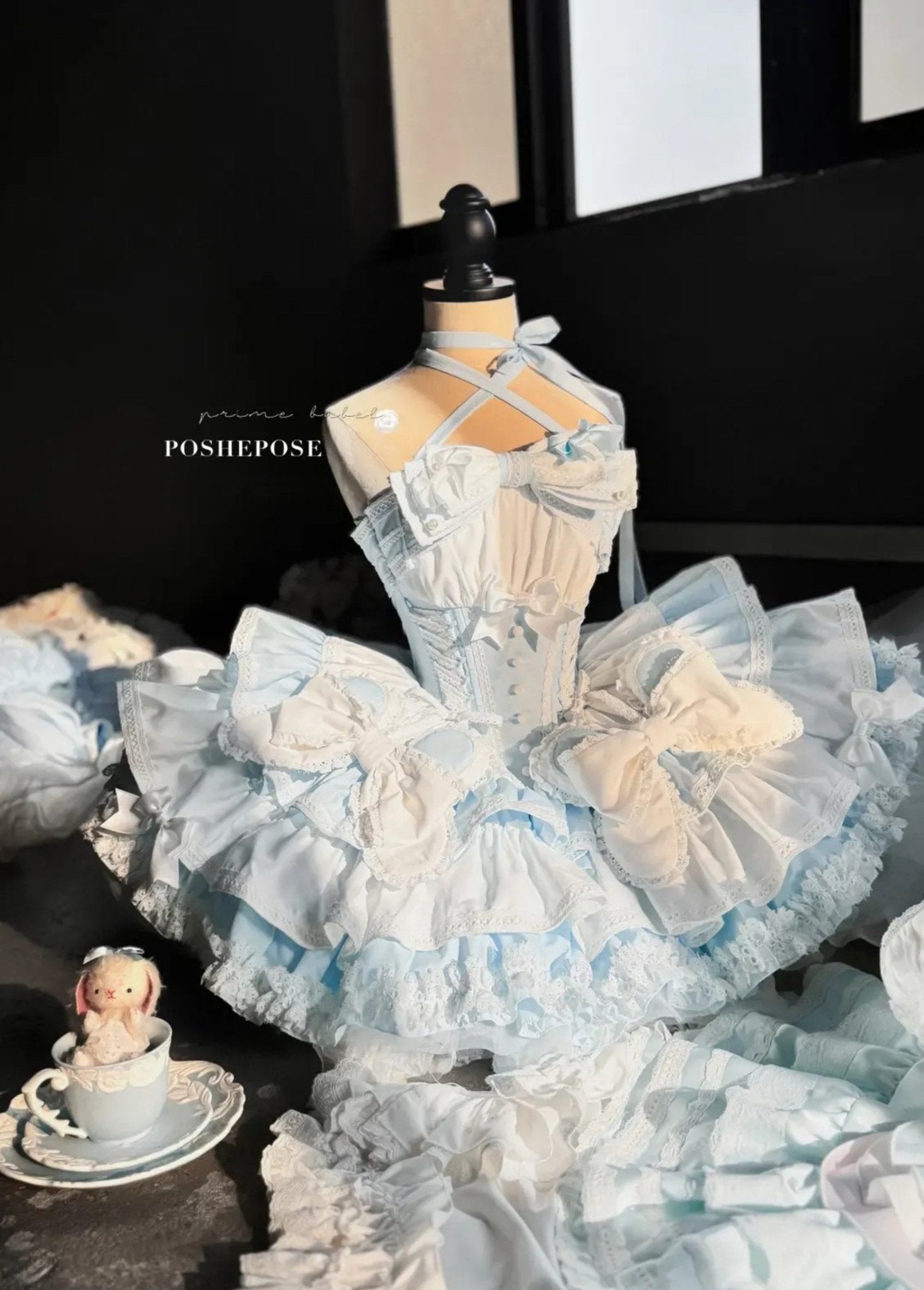 pastel cloud dress Cloud Watercolor Fairycore Dress Sheer Layers