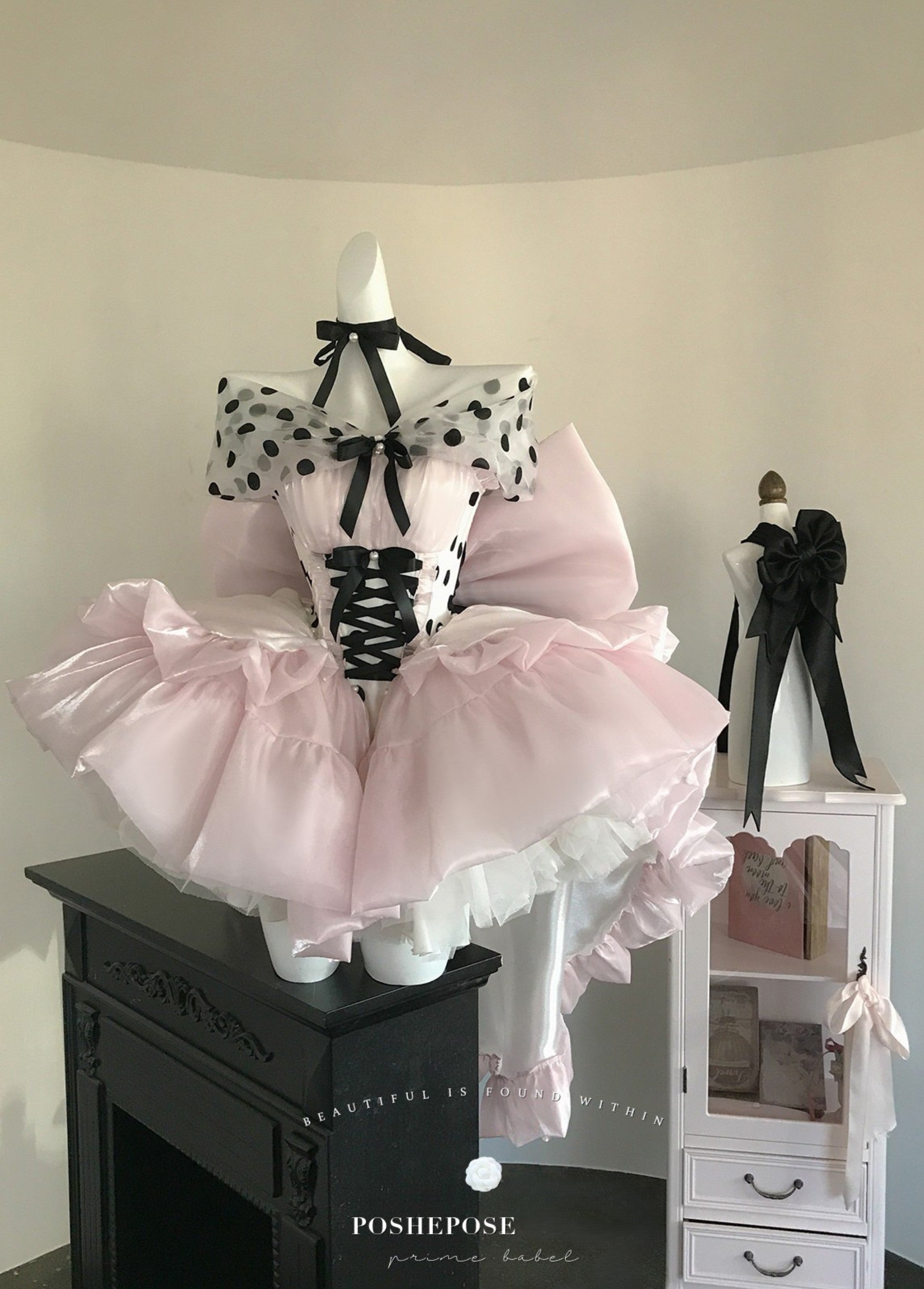 Pink Polka Dot Coronation Dress - PoshePose Global