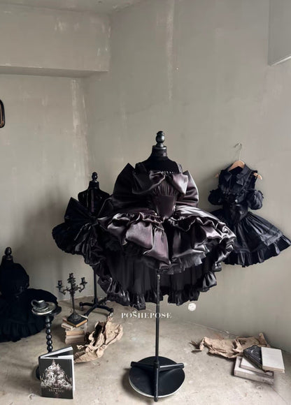 The Obsidian Princess Dress by Posheposeglobal with elegant black lace and limited edition princess style.