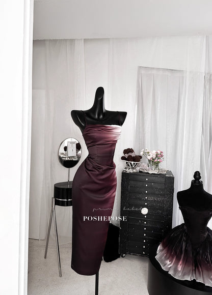 Ombre satin night dress featuring romantic minimalist design.