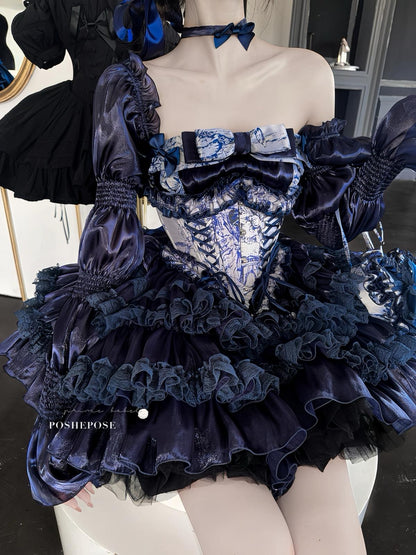 Hidden Fox Dress Navy Edition Set - PoshePose Global