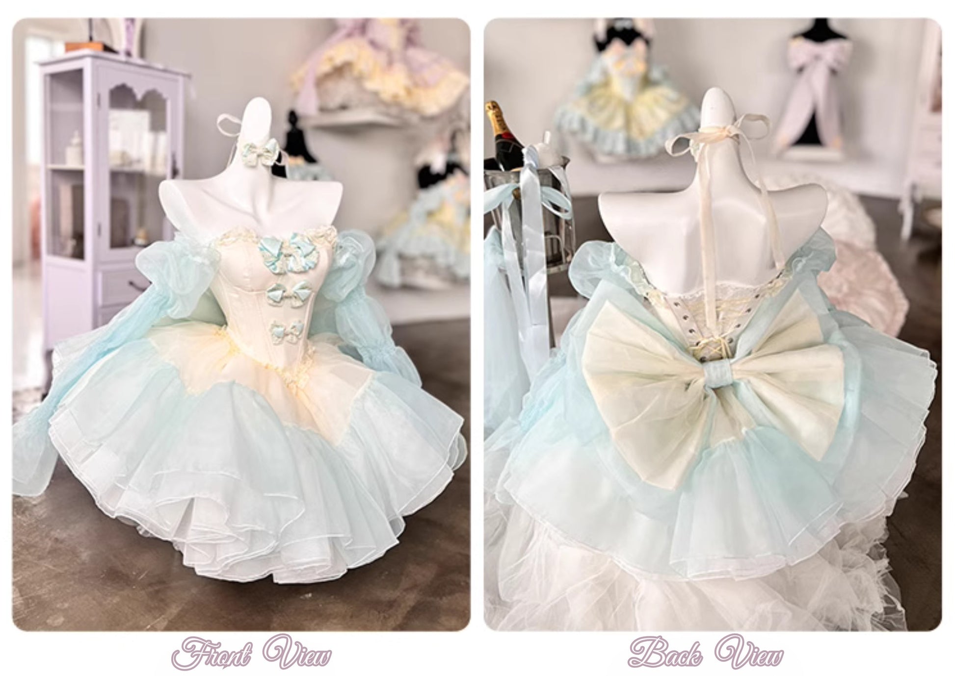 Antique Yellow-Green Little Cake Dress - PoshePose Global