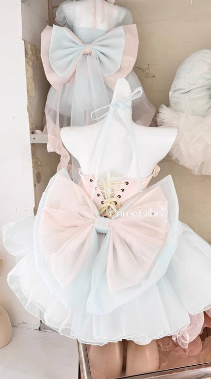 Pink & Blue Princess Baby Dress - PoshePose Global