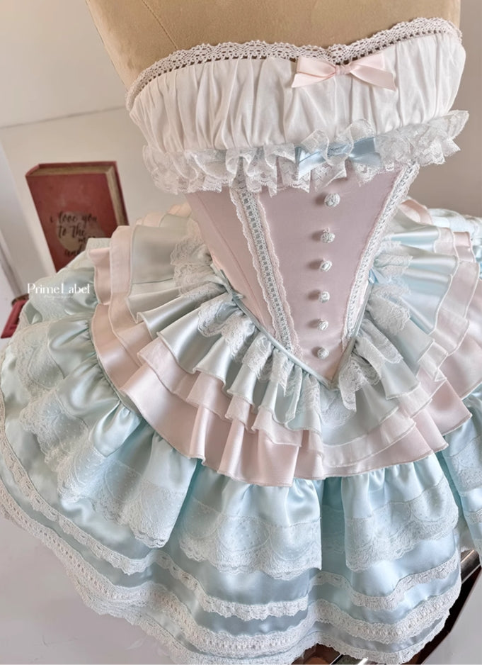 Powder Blue Satin Dress - PoshePose Global