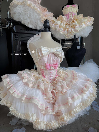 Roseheart Blush Satin Ballet Dress - PoshePose Global