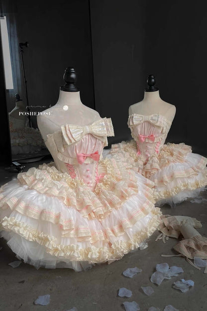 Roseheart Blush Satin Ballet Dress - PoshePose Global
