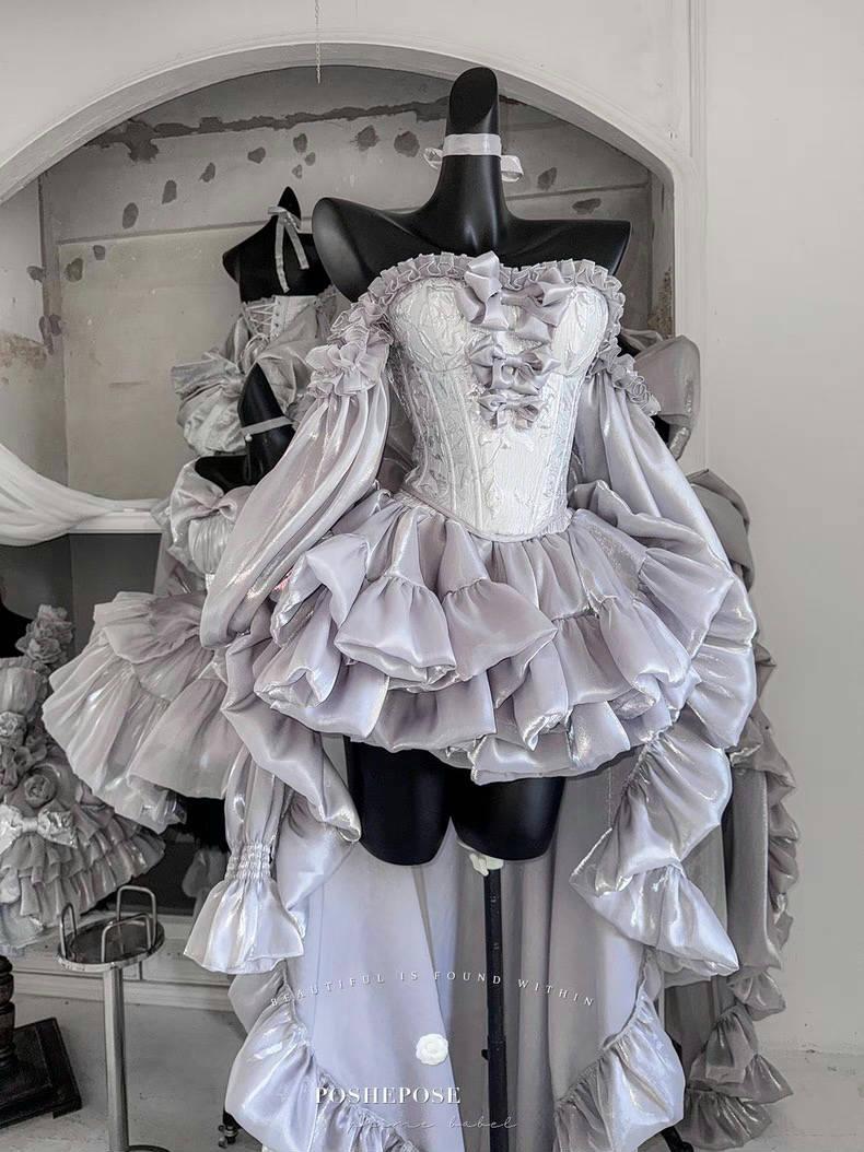 Silver Cheryl Heart Dress - PoshePose Global