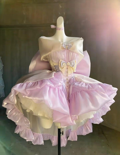 Celestial Moon - White & Star - Purple Couture Dress - PoshePose Global