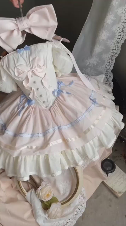 Antique Cotton Blue Dress