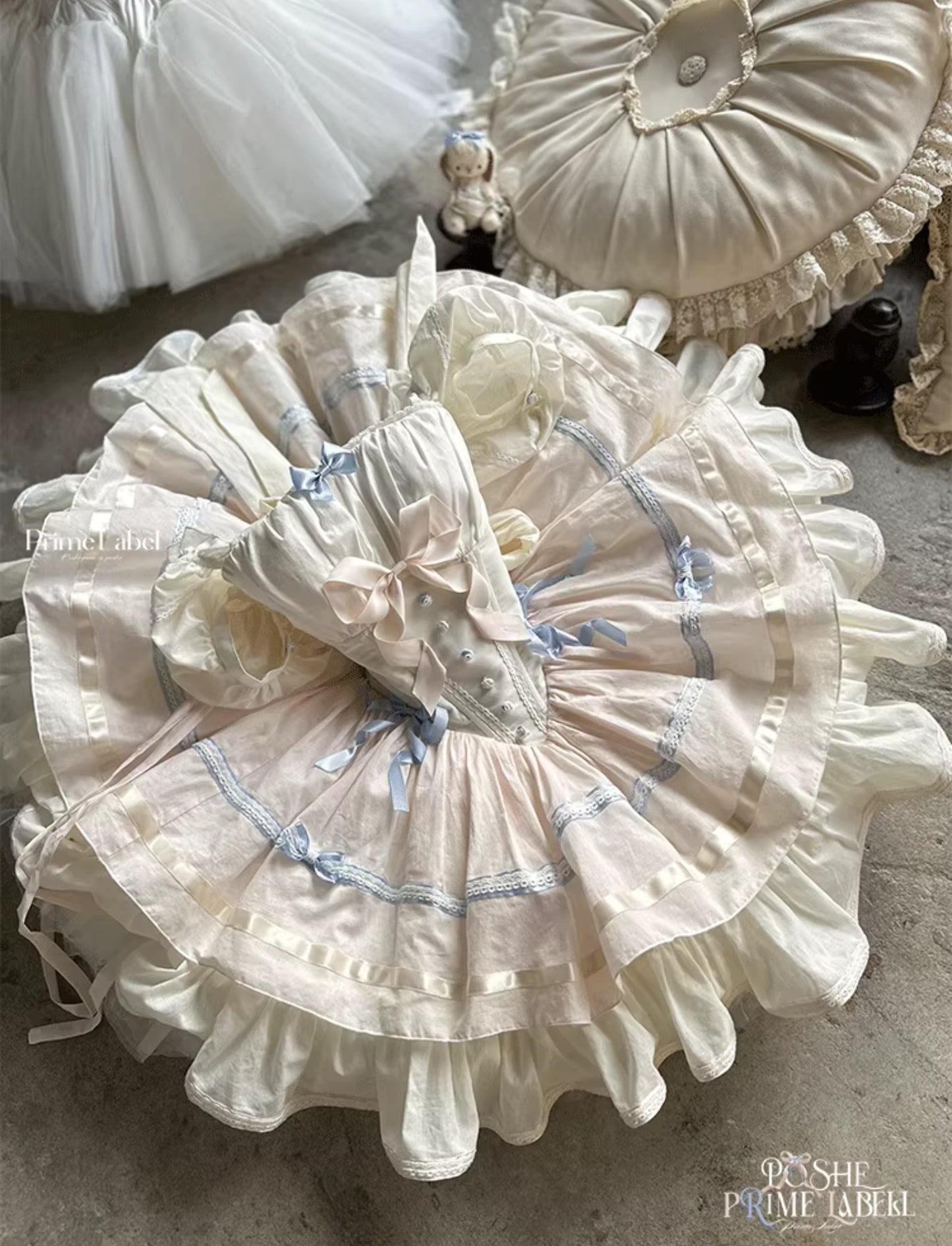 Antique Cotton Blue Dress - PoshePose Global