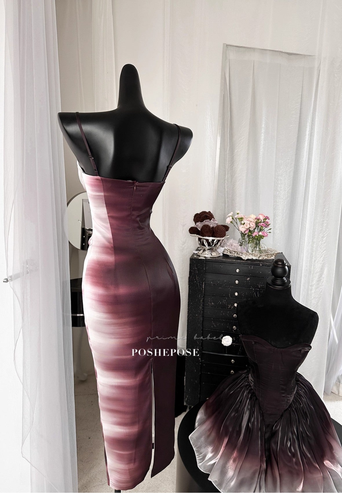 Poshepose Global luxury dark spirit collection dress.