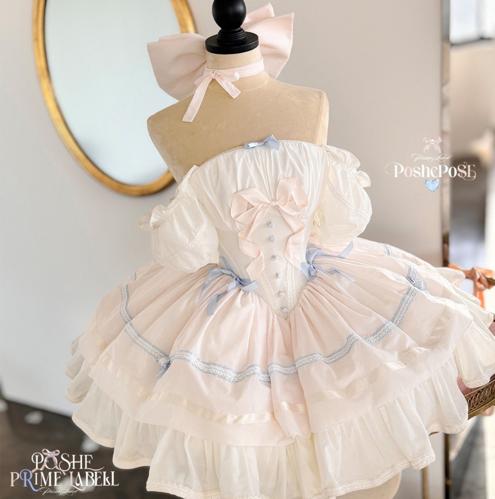 Antique Cotton Blue Dress - PoshePose Global