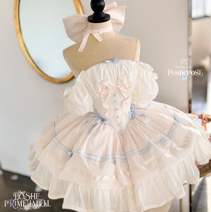 Antique Cotton Blue Dress - PoshePose Global